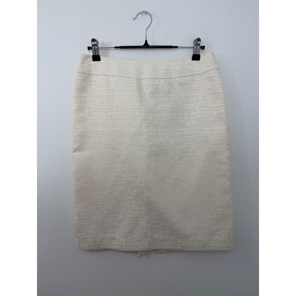 Alex Marie Cream Metallic Jacquard Pencil Skirt 9210M604 Womens 4
